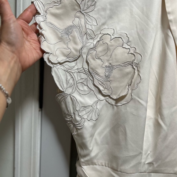NWT LEO LIN Aubrey Appliqué Shirt Midi Dress Cream Size 12 - Picture 6 of 12